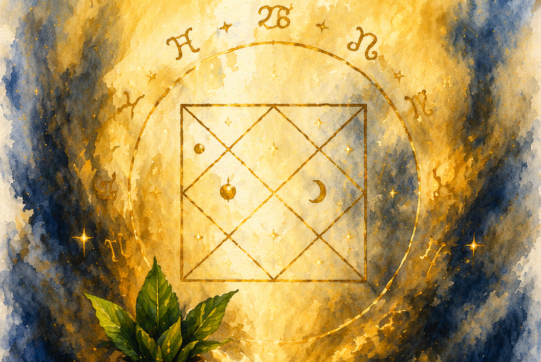 mystical altar with golden halo